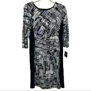 🆕NWT Liz Claiborne Black/Ivory Lined Dress